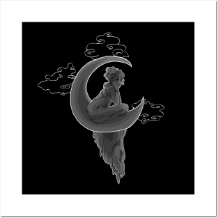 Moon Girl Greyscale Posters and Art